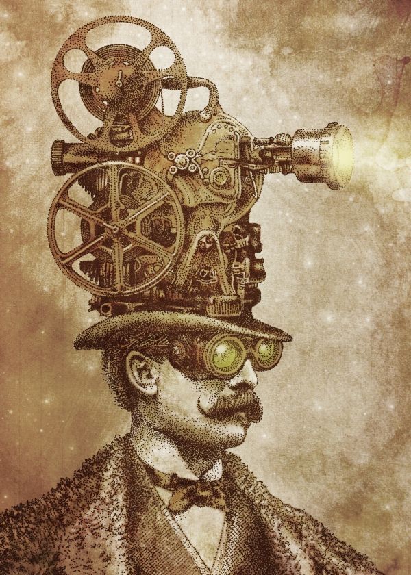 Image of man projecting