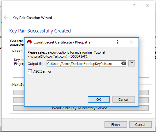 Before clicking ok button