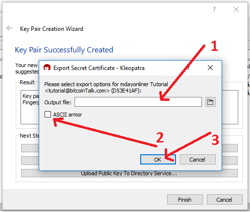 Click on afterMake a Backup Of Your Key Pair...